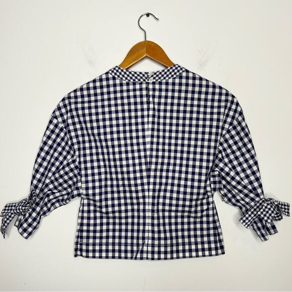 ROSETTA GETTY Gingham Blouse Womens Size 2 Picnic French Girl Cottage Retro Chic - Picture 6 of 12